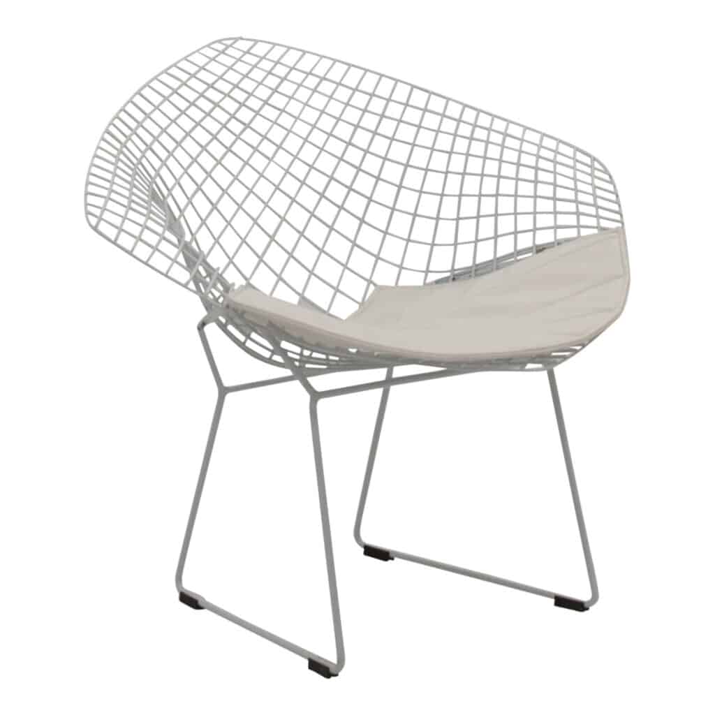Bertoia Occasional Chair White_3 Front Angle_1
