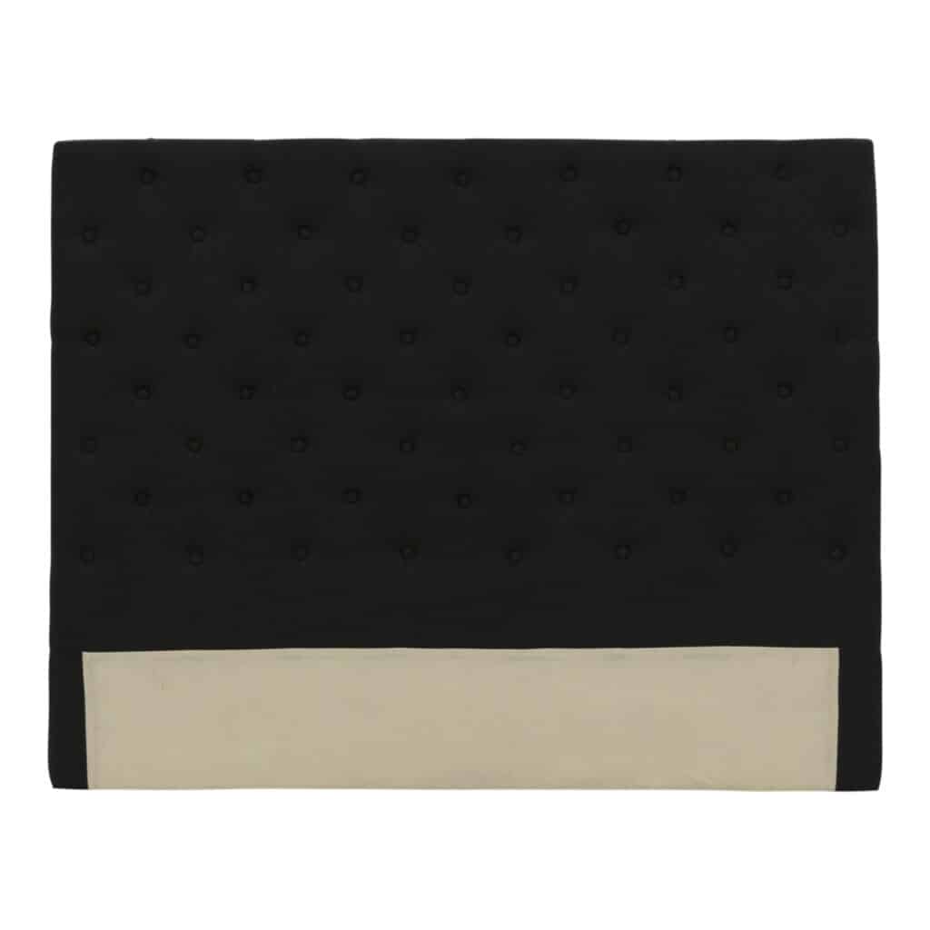 Buttoned Queen Headboard Black_1 Front