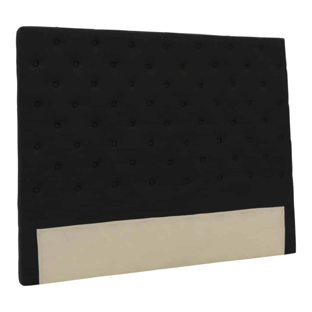 Buttoned Queen Headboard Black_2 Front Angle