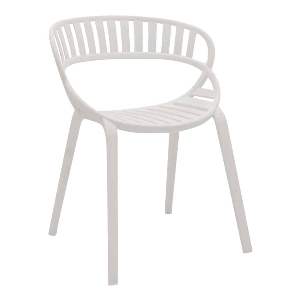 Moulded Outdoor Dining Chair White_2 Front Angle_1