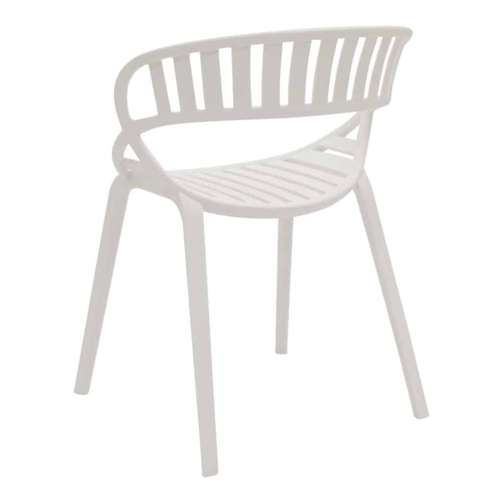 Moulded Outdoor Dining Chair White_3 Back Angle_1