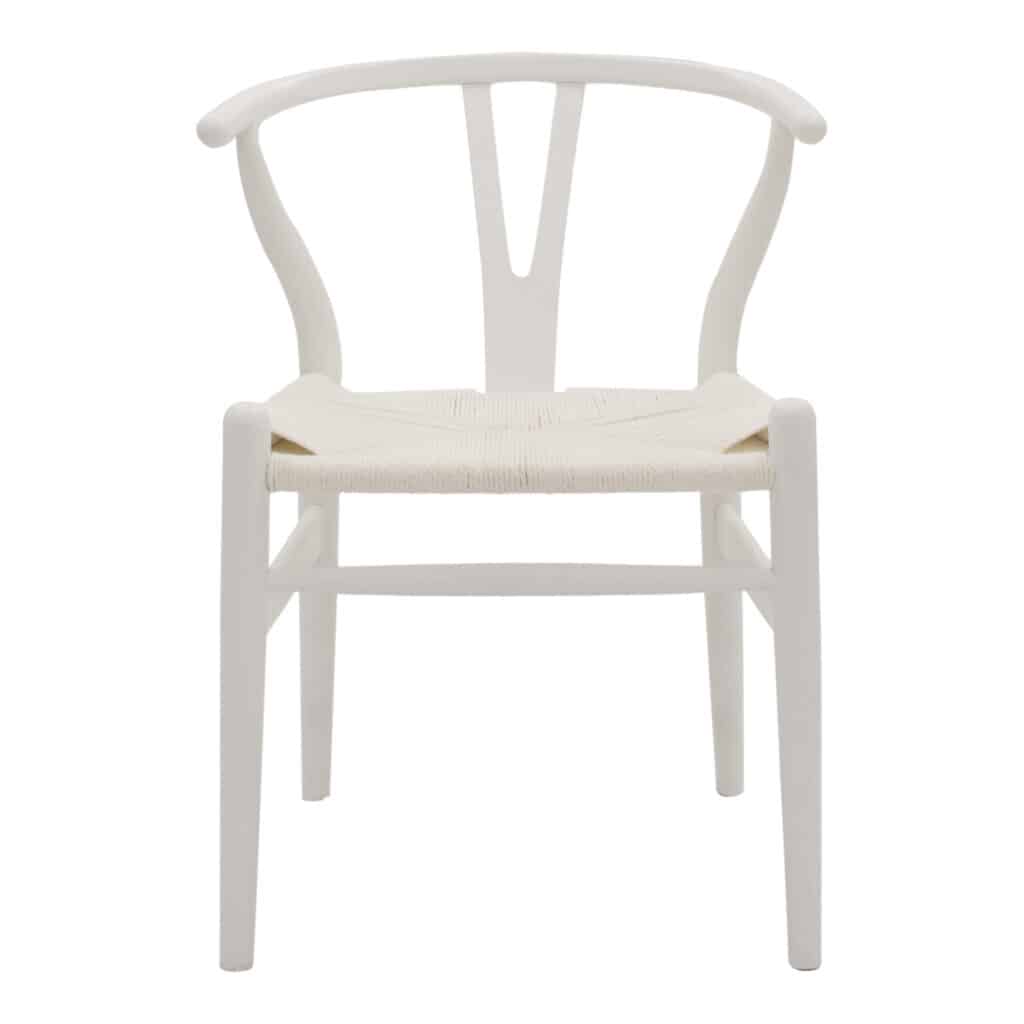 Wishbone Dining Chair White_1 Front_1