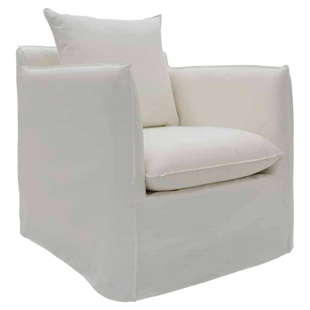 Ellery Armchair White_3 Front Angle
