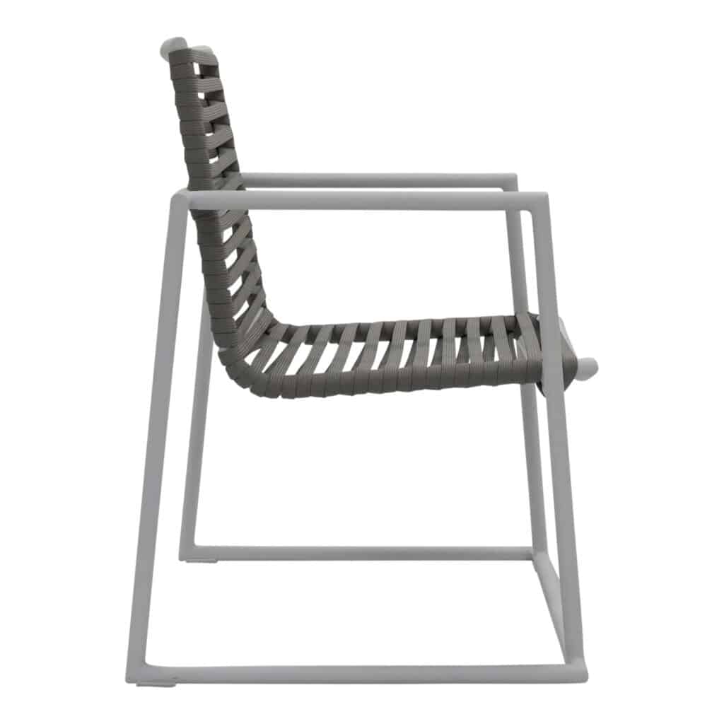 Rope Outdoor Dining Chair White-Grey_2 Side