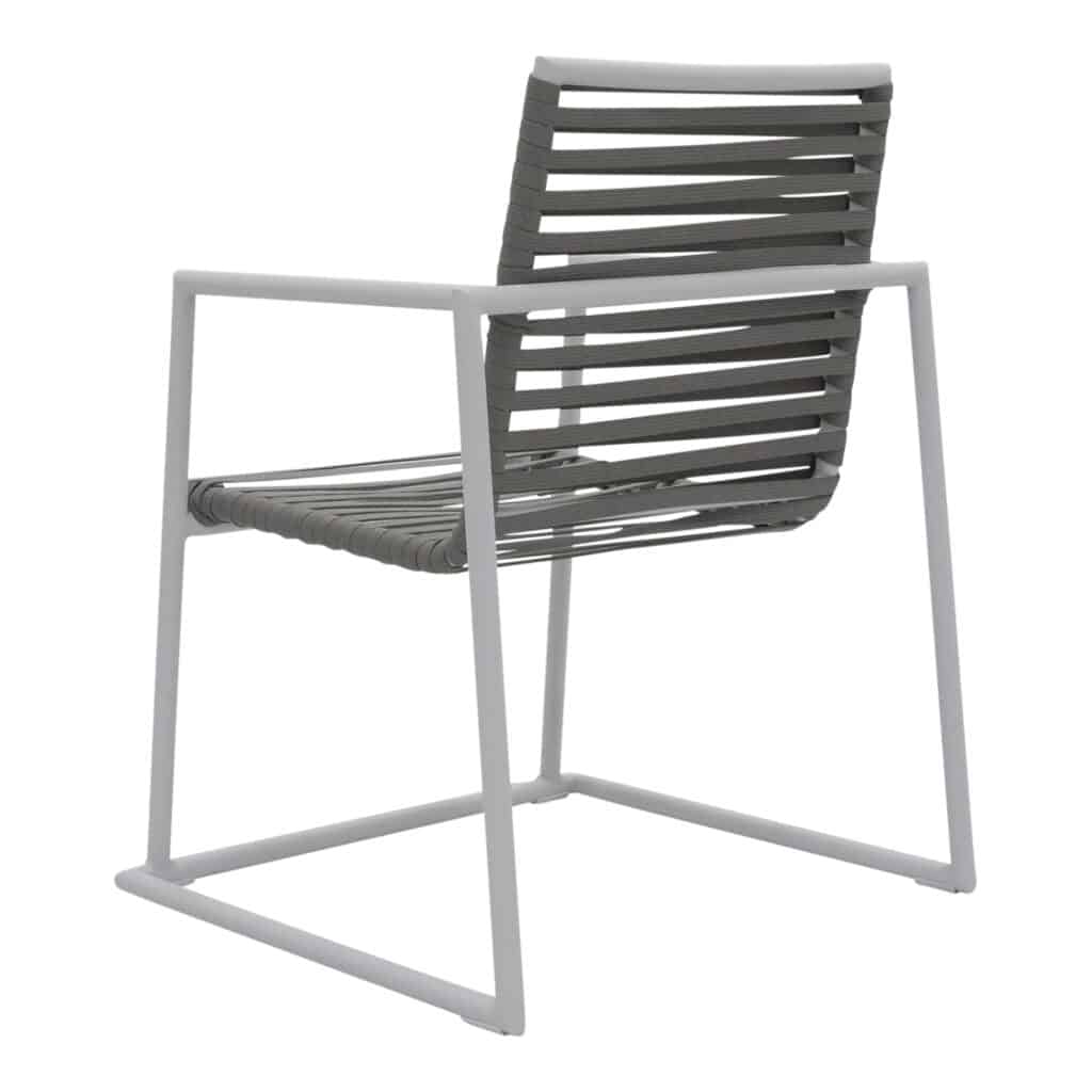 Rope Outdoor Dining Chair White-Grey_4 Back Angle