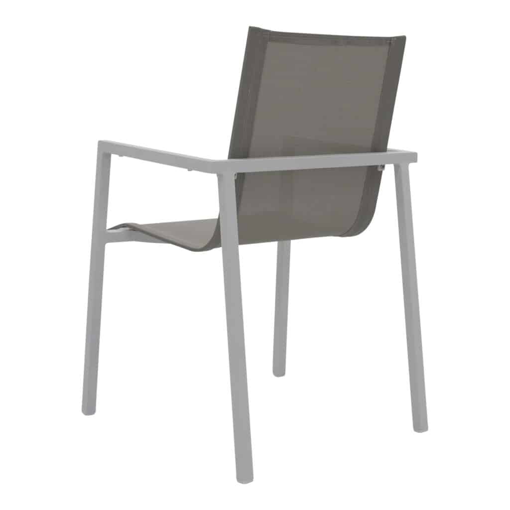 Sling Outdoor Dining Chair White-Light Grey_3 Back Angle