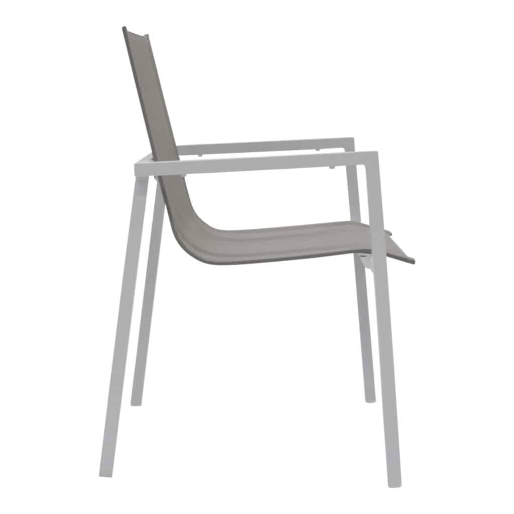 Sling Outdoor Dining Chair White-Light Grey_4 Side