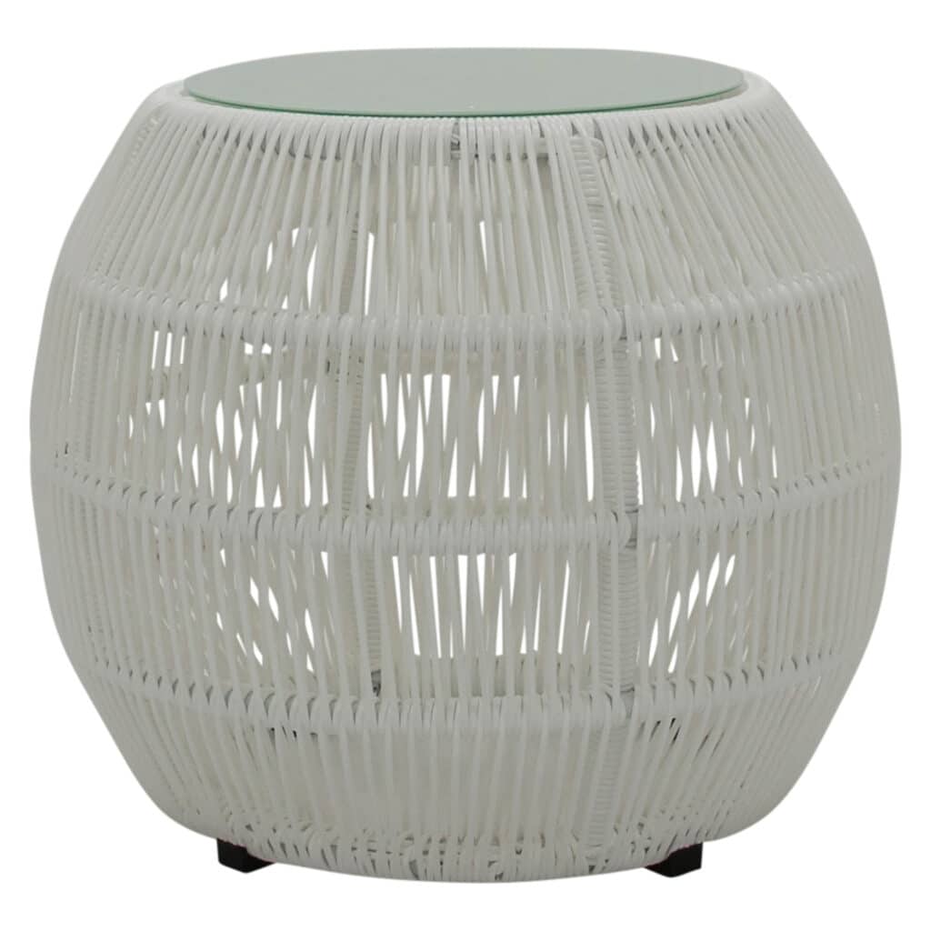 Weave Side Table White_1 Front
